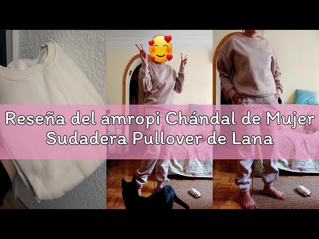 Vídeo relacionado con amropi Chándal de Mujer Sudadera Pullover de Lana y Pantalones Conjunto de Ropa L,Marrón