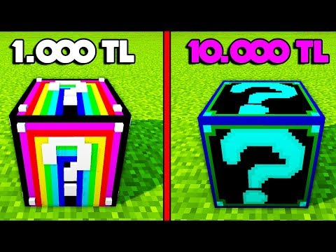 1000 TL RENKLİ ŞANS BLOĞU VS 10000 TL FEMS ŞANS BLOĞU - Minecraft