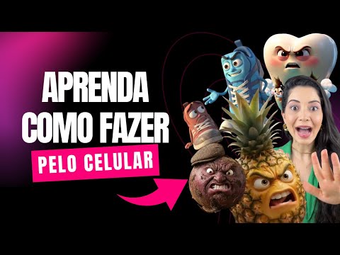 Como criar vídeos de OBJETOS E FRUTAS FALANTES pelo Celular - Passo a Passo Grátis!