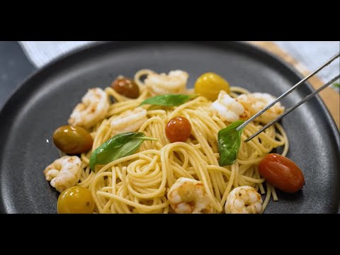 New Recipe! Garlic Argentinian Red Shrimp Spaghetti