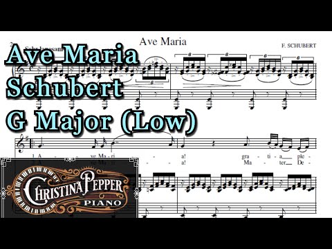 Ave Maria Piano Accompaniment Schubert G Major Karaoke Low Voice