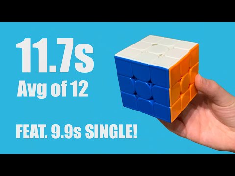 SELF COMMENTATED AVG OF 12 SOLVES ON A 3X3 SPEEDCUBE (11.70s)