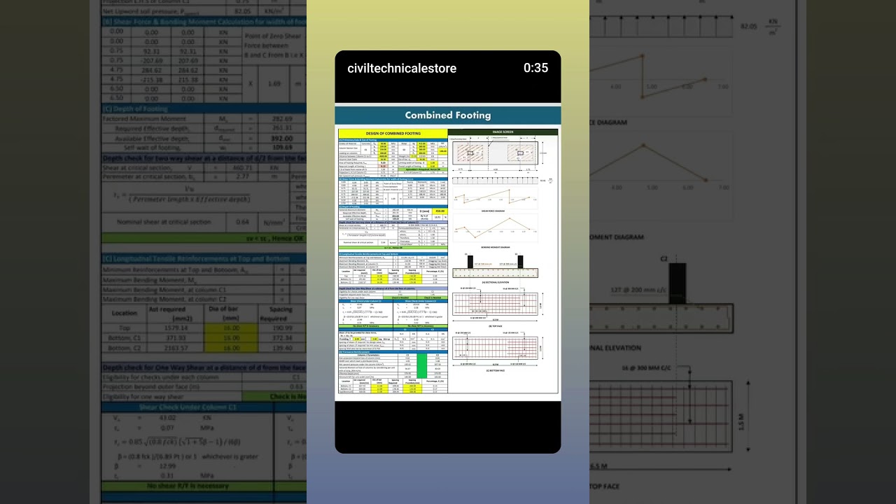 Design of Sub Structure Elements Using Smart Excel Sheets #structure #structuralengineering