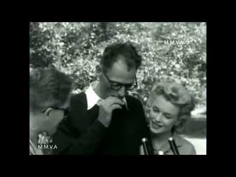Rare Footage of Marilyn Monroe and Arthur miller press conference before  trip to England 1956