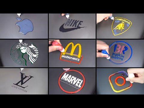 Famous logo pancake art - NIKE, Louis Vuitton, Apple, Lamborghini, Starbucks, McDonald's, Marvel etc