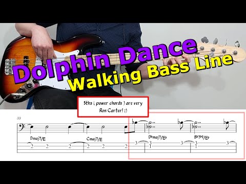 "Dolphin Dance" 🎹 Walking Bass Line 🎵 Bass Guitar Lesson 🎸