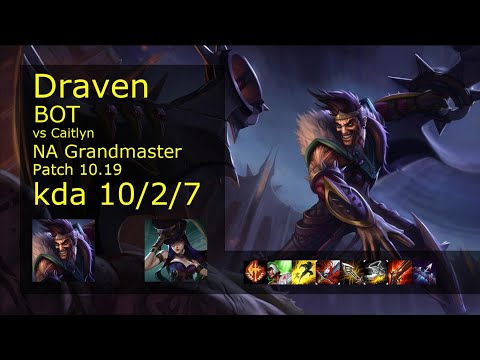 Draven ADC & Morgana vs Caitlyn & Pantheon - NA Grandmaster 10/2/7 Patch 10.19 Gameplay