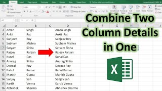How to Combine Two Column in Excel | Merge Column in Excel