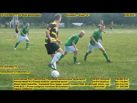 Skrót meczu: KS Żupawa - KS Wola Baranowska (20.06.2019) Klasa "A" / 29.kolejka