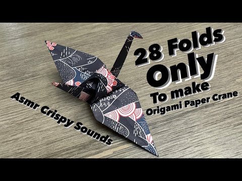 28 Folds Only to Make Origami Paper Crane Easy Asmr Step by Step Tutorial