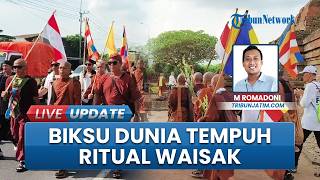 58 Biksu Lintas Negara Tiba di Trowulan Mojokerto, Tapaki 660 Kilometer Perjalanan Menuju Borobudur