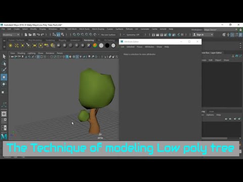 How to Modeling Low Poly Stylized Tree - Maya 2018