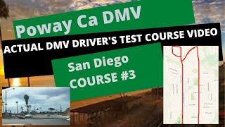 *ACTUAL TEST ROUTE* Poway CA DMV Course #3 Behind The Wheel Drivers Ed License Road Training Exam