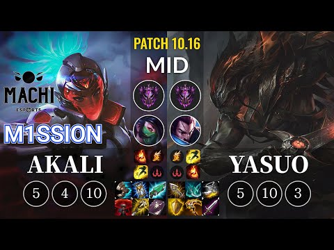 MCX M1ssion Akali vs Yasuo Mid - KR Patch 10.16