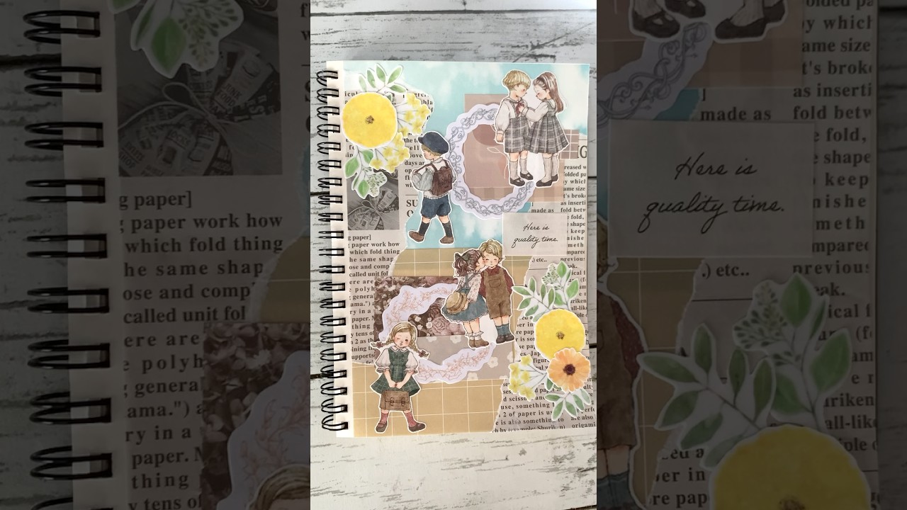 コラージュノートNo.10 意外と難易度が高い！100均コラージュに挑戦しました♪ #くらふとふぁむ #コラージュノート #コラージュ初心者