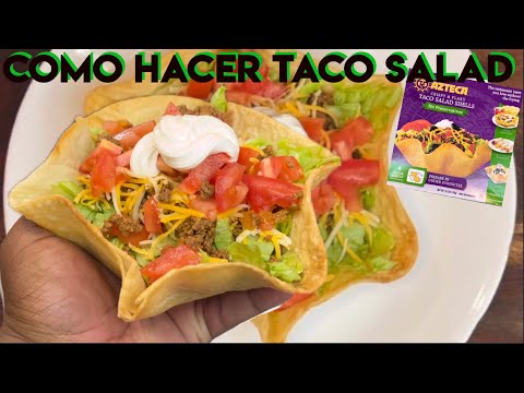 Como hacer Taco salad | taco salad fácil de hacer | mexican taco salad | salad canasta de tortilla