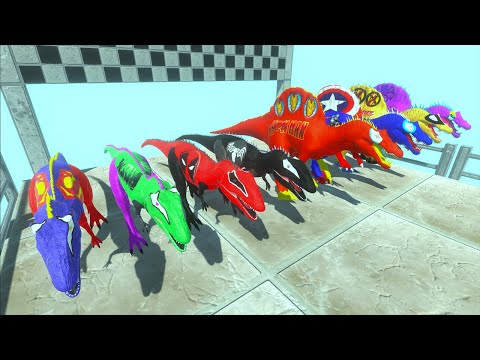 Team 8 Carcharodontosaurus vs Spinosaurus Speed Race Chapionship - Animal Revolt Battle Simulator