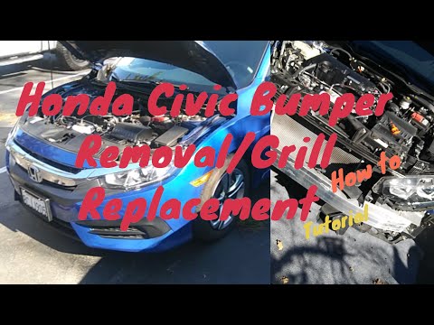 Honda Civic - Front Bumper Removal / Grill Replacement 2016 2017 2018 2019 + DIY How to Guide