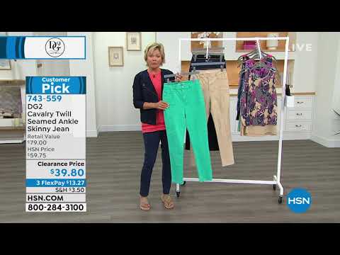 DG2 by Diane Gilman Cavalry Twill Seamed Ankle Skinny Je...