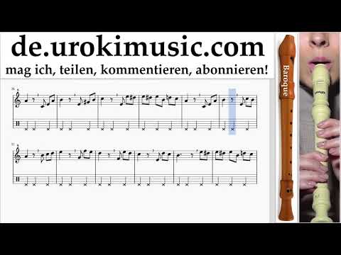 Blockflötenunterricht B. Beethoven - Für Elise Noten Lernen Teil#2 um-b995