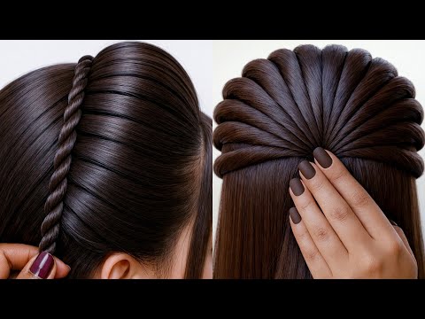 Beautiful & Different Hairstyle Tutorial | Simple Hair Style Girl | Hairstyle For Birthday Girl