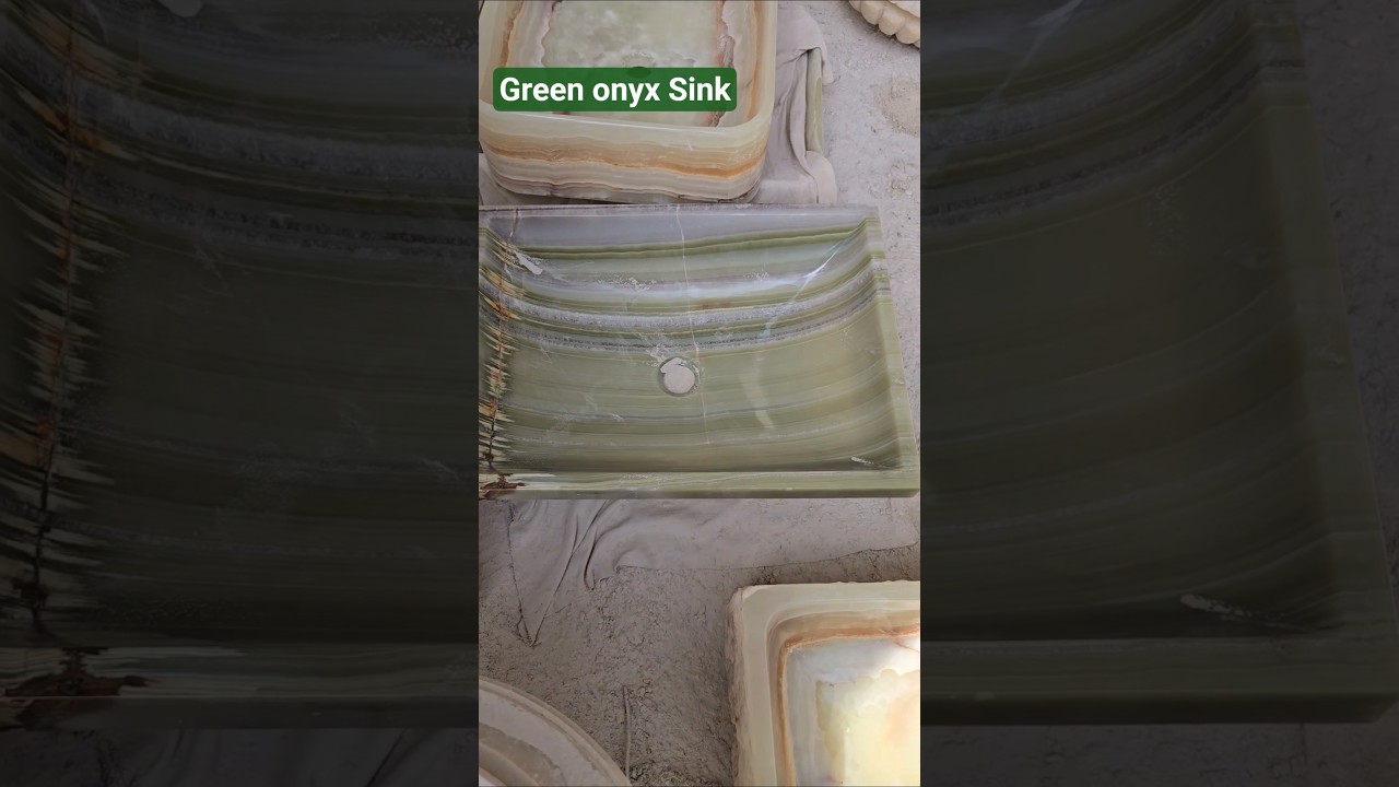 Green onyx sink design #OnyxSink #KitchenSinkDesign #WashbasinDesign #KitchenRevamp #SinkMakeover