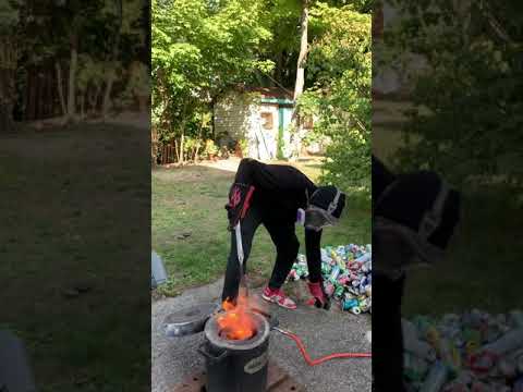 Recycling Aluminium Pop Cans Into Ingots Backyard Forging 10kg Devil Forge