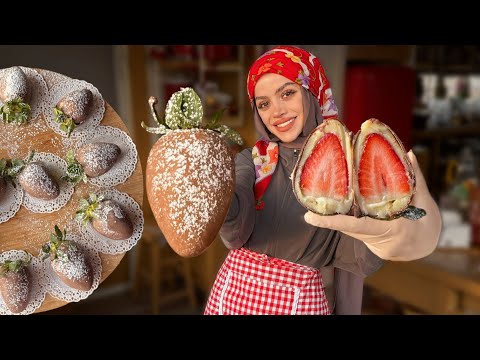 فراولة مغلفة بطبقات لذيييذة ، حلى المناسبات ✨ chocolate strawberry bomboms 🍓bombom de momorango 