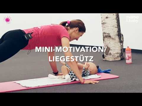 Fitness-Mini: Liegestütz mit Baby