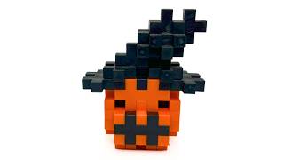 Plus-Plus Halloween Pumpkin with Witch Hat Video Instructions