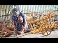 The Most Amazing Process Of Making Miniature Bullock Cart Bamboo Craft Work From Handmade