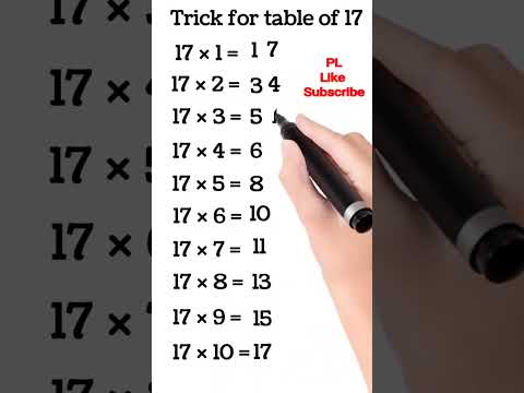 Trick for table of 17, Maths Trick, #shorts #shortsvideo #mathstrick
