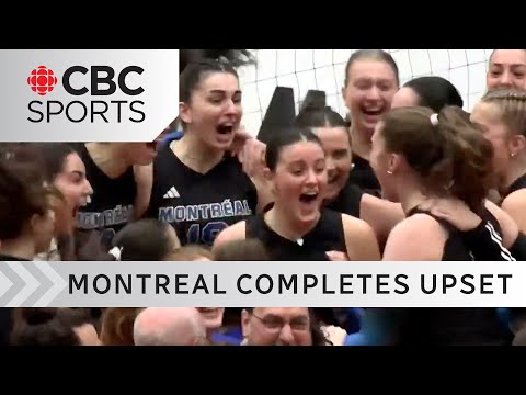 Montreal Carabins' match point to sweep #1 ranked Alberta Pandas & head to U Sports Volleyball Final