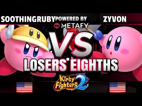 FPS4 Online - SoothingRuby (Ninja/Cutter/Magolor) vs. Zyvon (Archer/Parasol) - Kirby Fighters 2