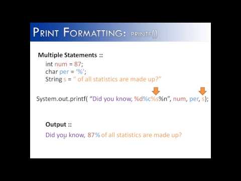 Print Formatting Part 2: printf() Multiple Statements (Java)