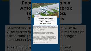Pesawat Militer Rusia Dilaporkan Jatuh seusai Tabrak Tebing di Krimea Tewaskan 29 Orang