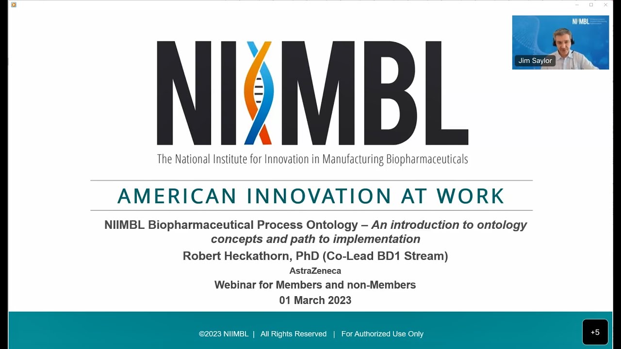 NIIMBL Big Data Biomanufacturing Process Ontology Webinar (March 1, 2023)