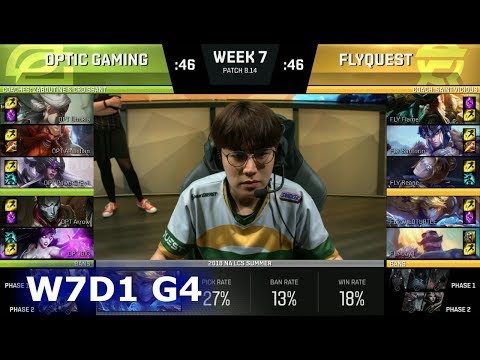 OpTic Gaming vs FlyQuest | Week 7 Day 1 S8 NA LCS Summer 2018 | OPT vs FLY W7D1