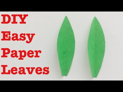 DIY Easy Paper leaves/Paper leaf making tutorial/how to make easy paper leaves within 30 seconds