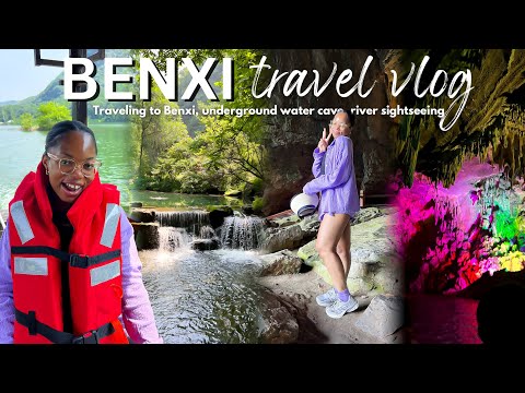 BENXI CHINA TRAVEL VLOG | viajando para Benxi, cavernas subterrâneas de Benxi, barco turístico no rio