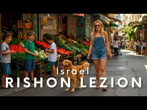 RISHON LEZION, Israel - Real Lifestyle | Walking Tour 4K UHD with Captions