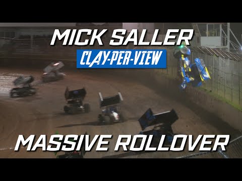 Sprintcars: Mick Saller Massive Rollover - Toowoomba [ClayPerView.com]
