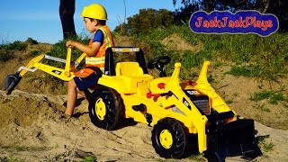 Backhoe Ride On Tractor Surprise Toy Unboxing Kids