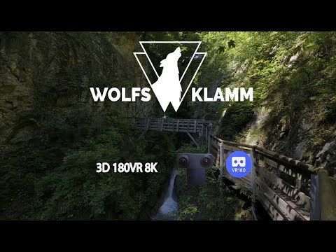 Wolfsklamm Gorge in Tyrol. 3D 8K Immersive 180VR  video. Shot on Qoocam 3 Ultra 180VR Mod.