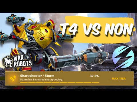 War Robots - T4 vs NO Shot Grouping Storms Mk2 Max Comparison + Gameplay