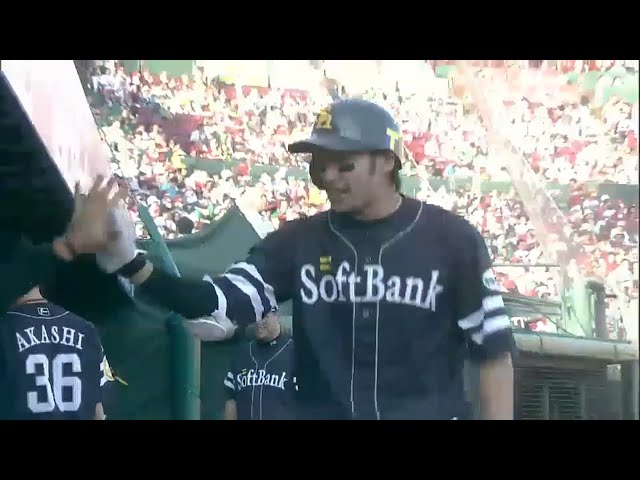 【6回表】ホークス・柳田 観客席が心配になる「超弾丸」アーチ!! 2015/9/12 E-H