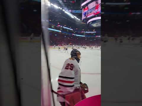 Marc-André Fleury me remarque, l'avant match pour sa 500e victoire !