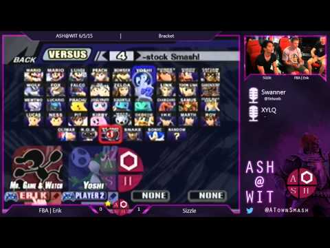 PM Bracket ASH@WIT 6/5/15 - FBA | Erik (G&W) vs Sizzle (Fox, Sheik)