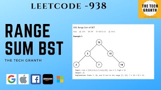 YouTube video 'Leetcode 938 | Range Sum of Binary Search Tree(BST) | Range Sum of BST (Detailed solution)'