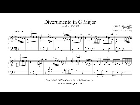 Haydn : Divertimento - Sonata in G Major, Hob. XVI:G1 (I : Allegro)